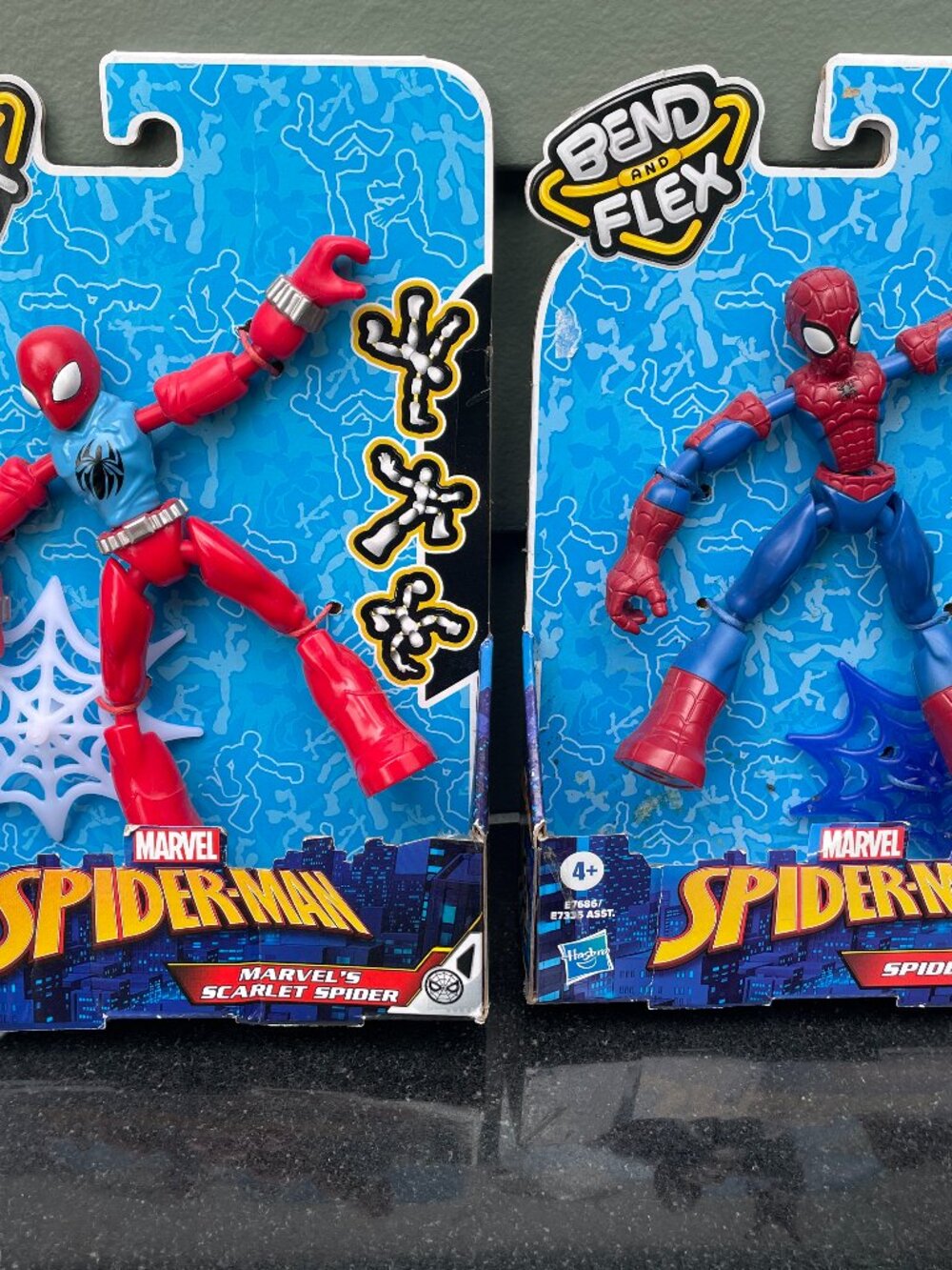 Spider-Man Bend and Flex Figure Lot 2 Scarlet Spider Hasbro Marvel